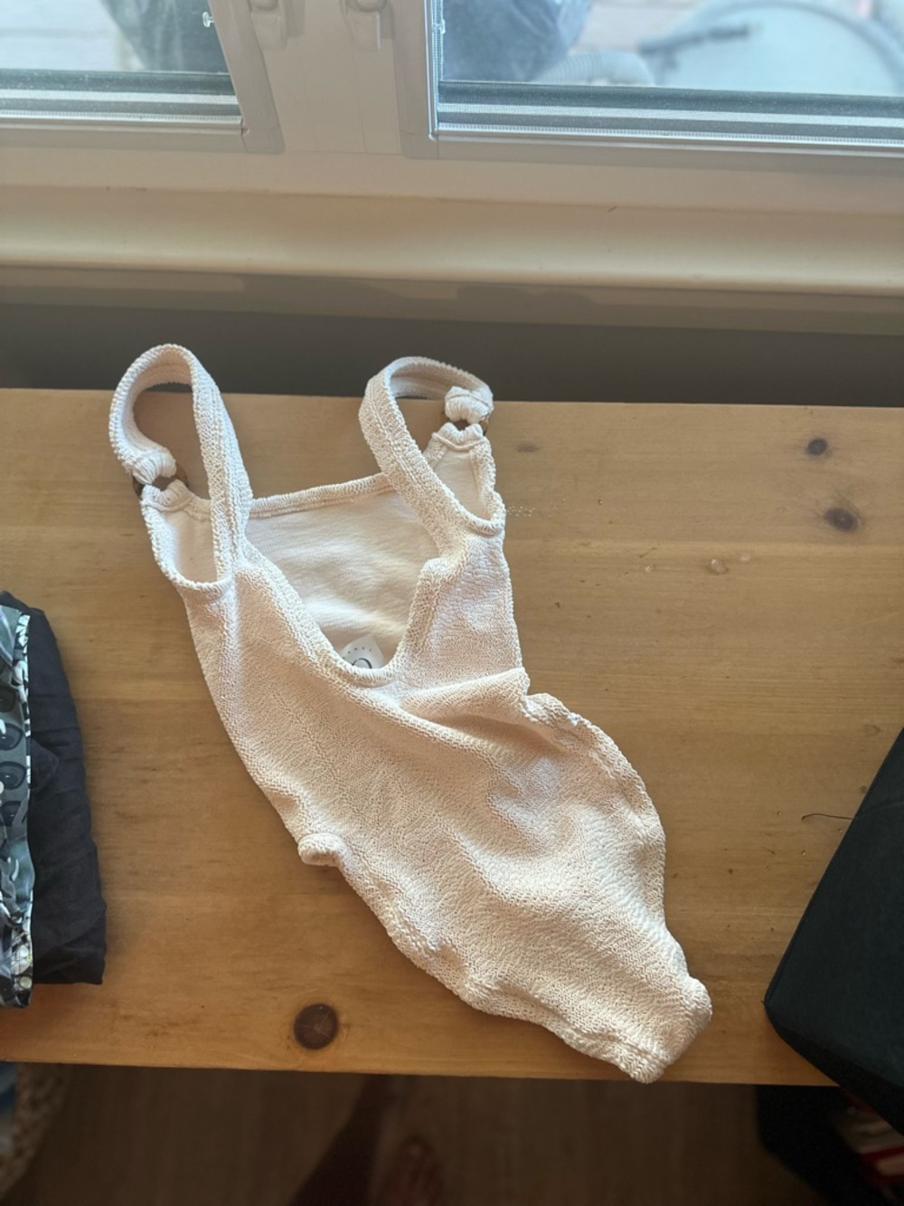 Hunza G Cream Terry One-Piece Swimsuit - Picture 4 of 4